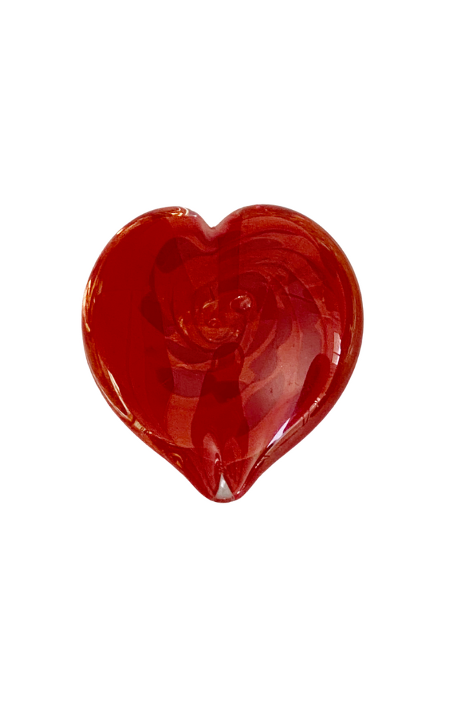 Heart-shaped glass paperweight